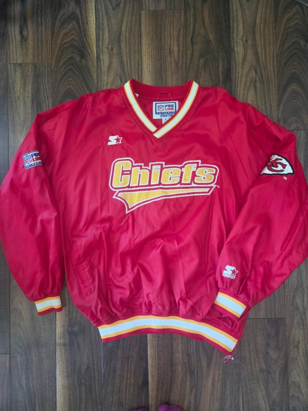 Vintage 90s Kansas City Chiefs Proline Starter Jacket Pullover XL Nylon